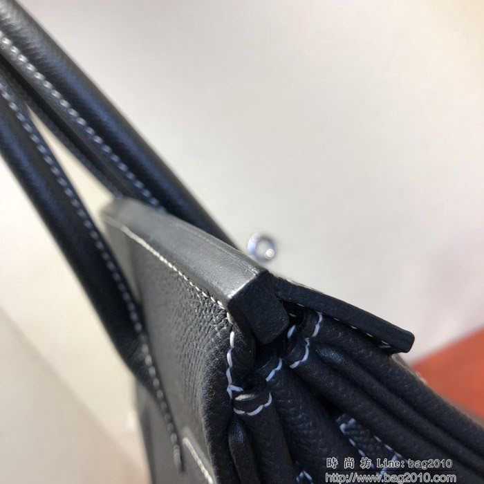 HERMES愛馬仕 鉑金包 Birkin 30cm Epsom R2 Blue Agate 瑪瑙藍 金扣 頂級工藝 全手工 蠟線縫製 時尚手提包  Ama1216